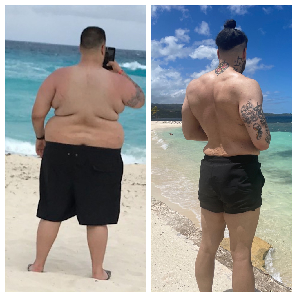 Coach's own before and after transformation image.